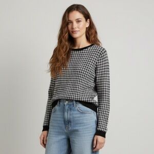 H&M Houndstooth Zipper Sweater